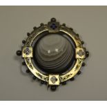 A Scottish silver agate target brooch