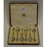 A set of six silver trefid coffee spoons, Carrington and Co, London 1924, 77.4g approx.