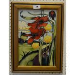 A contemporary Moorcroft rectangular plaque, designed by Emma Bossons,