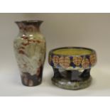 A Gwenny pottery stoneware baluster shaped vase ;