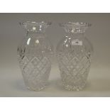 A pair of Waterford crystal type vases