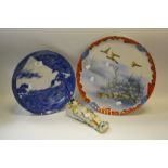 Oriental Ceramics - a Japanese blue and white charger; another;