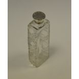 A 19th century silver mounted hobnail-cut scent bottle, crested, c.