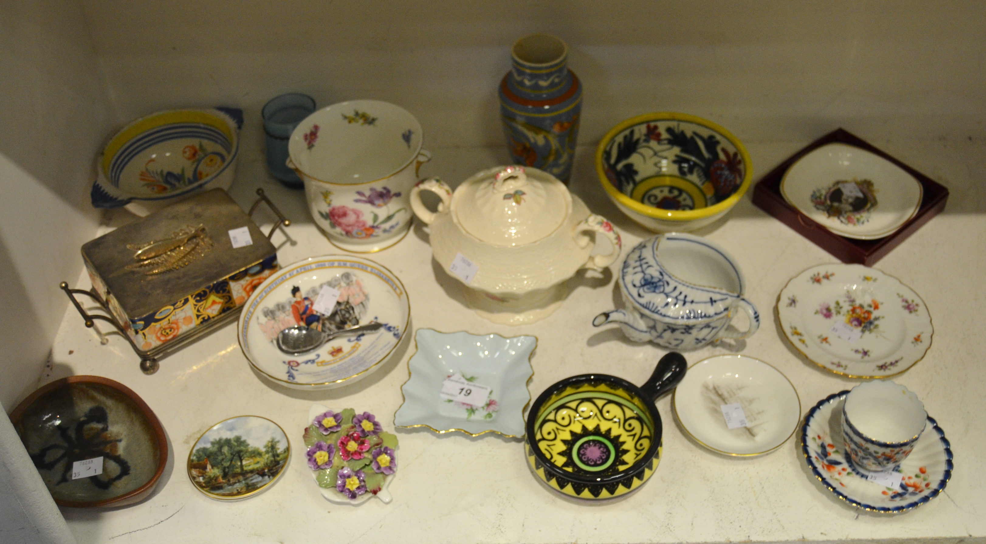 Ceramics - a Quimper bowl; other Studio pottery; Aller Vale vase; Commemorative;
