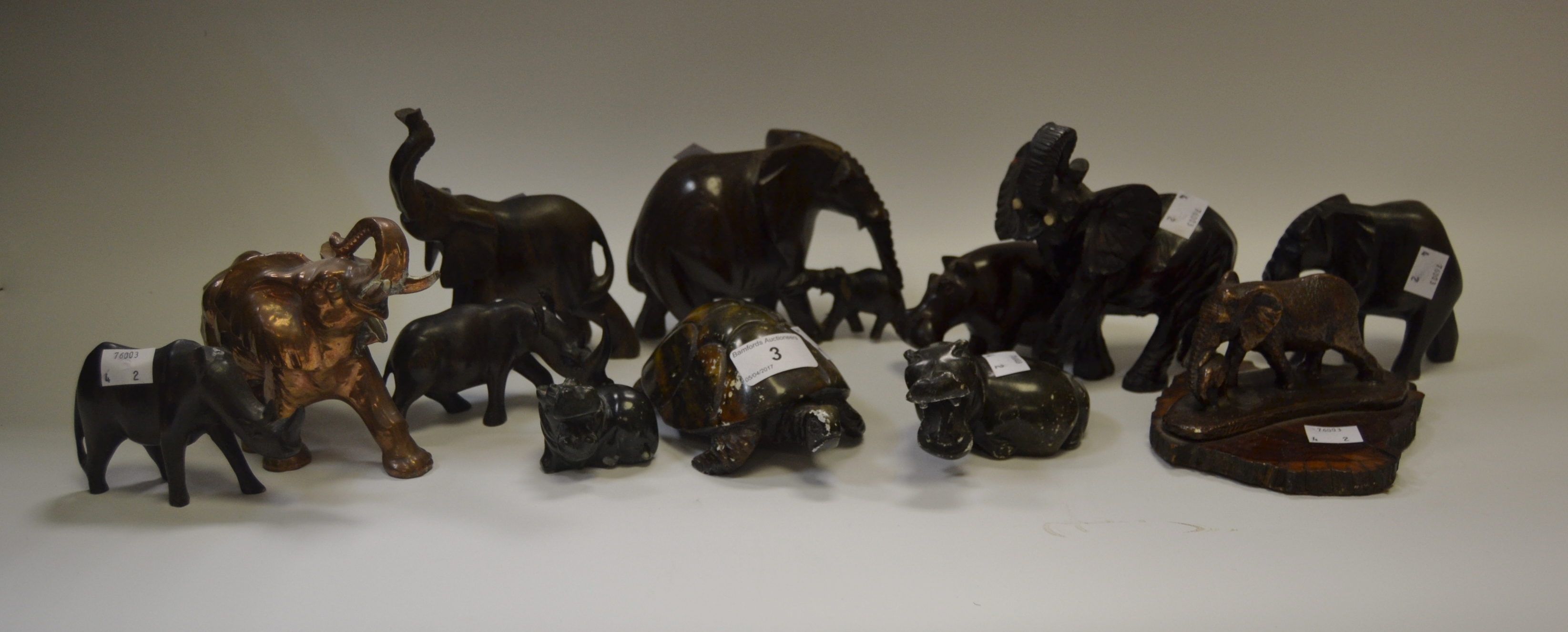 Tribal Art - hardwood carvings of Elephants,