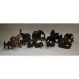 Tribal Art - hardwood carvings of Elephants,