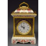 A Royal Crown Derby 1128 Old Imari mantel clock,