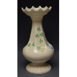 A Beleek Shamrock frill top vase