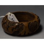 Tribal Art - an African teak or Mukwa hardwood tribal bangle or bracelet,