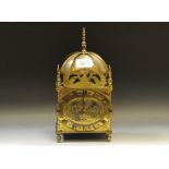 A late 19th century lantern clock, in the 17th century style, 27cm high, c.