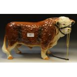 A Melba ware type model of a Hereford Bull