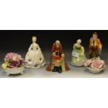 Royal Doulton figures, Moonlight Rose HN3483, and Fair Maiden HN2211,