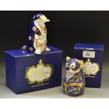 Royal Crown Derby paperweight - Australian series, Koala, boxed, gold stopper; Duckbill Platypus,