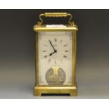 A mid 20th century Schatz brass carriage clock