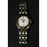 Raymond Weil - a lady's Tango bi-metal wristwatch, white dial, baton markers, minute track,