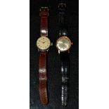 Watches - a vintage Ingersoll Triumph wristwatch, cream dial, Arabic numerals, minute track,