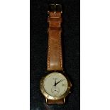 Gucci - a gold plated quartz wrist watch, cream dial,