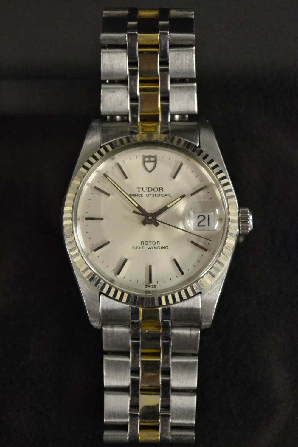 Rolex - a Tudor Prince Oysterdate gentleman's wristwatch in stainless steel with gold coloured