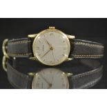 Vertex - a vintage gentleman's gold cased dress wristwatch, circular case, silvered dial,