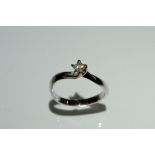 A diamond solitaire ring, round brilliant cut diamond approx 0.