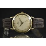 Omega - a Vintage automatic gold cased wristwatch, two tone Target dial,