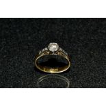 A diamond solitaire ring, round old brilliant cut diamond approx 0.