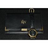 Raymond Weil - a gold plated 9808 dress watch, black dial,