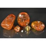 A free form amber bead, others oval, etc 89.