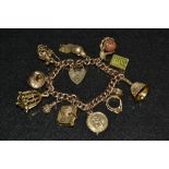 A 9ct gold charm bracelet,