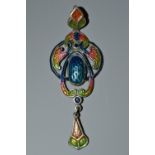 An Art Nouveau enamelled silver pendant,