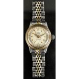 Oris - a mid sized automatic 7464 bi-metal gentleman's wristwatch, round silvered dial,
