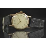 A vintage Enicar Alprosa wristwatch, silvered dial, Arabic numerals, minute track,