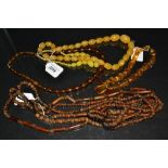 Necklaces - an unusual amber free form cubic bead necklace; others amberoid , copal,
