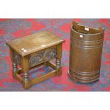 An oak Old Charm work box;