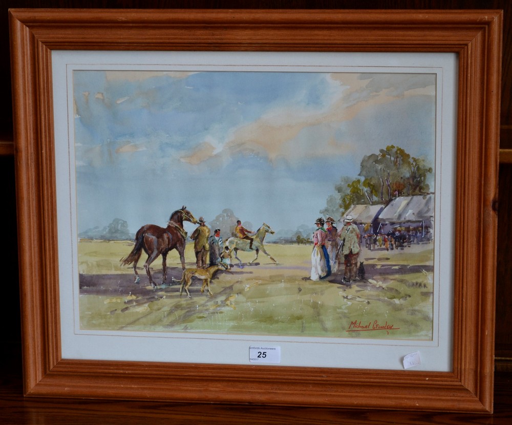 Michael Crawley Gypsy Life signed, titled to verso, watercolour,