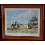 Michael Crawley Gypsy Life signed, titled to verso, watercolour,