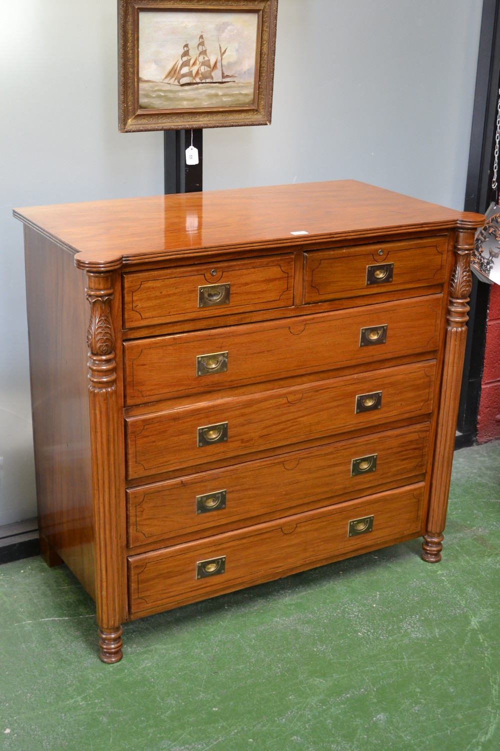 An early 19th century Colonial hardwood chest,