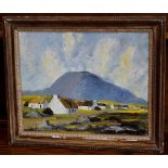 K.C. McKeown (Irish School, 20th century) Mountainside Cottages signed, oil on board, 29cm x 35.