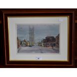 Michael Crawley Queen Street, Derby signed, titled to verso, watercolour,