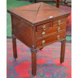 A George III Revival mahogany combination envelope card table/cabinet,