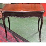 A 19th century mahogany serpentine card table,