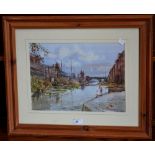 Michael Crawley The Old Canal, Derby signed, titled to verso, watercolour,