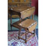 An oak dropleaf tea trolley;