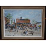Frederick Alan (contemporary) Chesterfield Market Place signed, oil on canvas, 49.