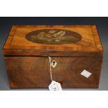 A George III mahogany crossbanded tea caddy,