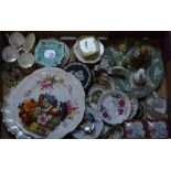 Ceramics - Royal Crown Derby Posies trinket dishes; hunting scenes wavy rim plate;