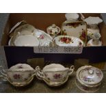 Ceramics - Royal Albert Violetta pattern, six soup cups and saucers; an Aynsley vase,