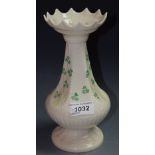 A Beleek Shamrock frill top vase