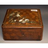 A 19th century French Transitional style canted square rosewood parquetry,