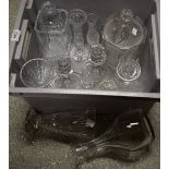 Glassware - cut crystal decanters; vases;